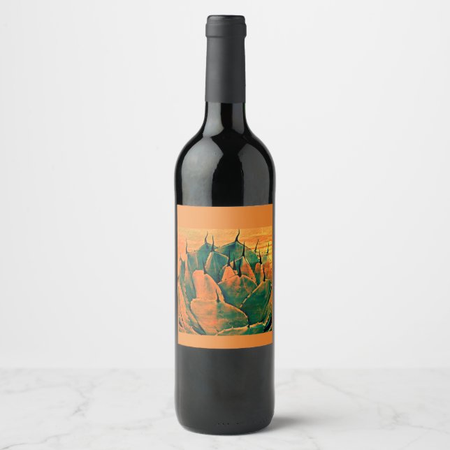Etiqueta de vino Personalizado Cactus (Anverso)