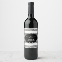 Etiqueta de vino Personalizado de rayas blancas pl
