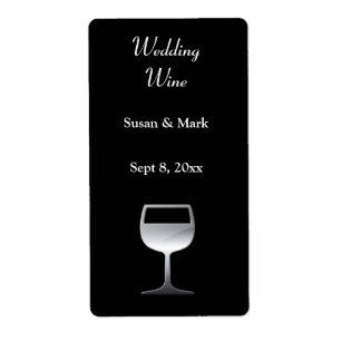 Etiqueta de vino plateado boda