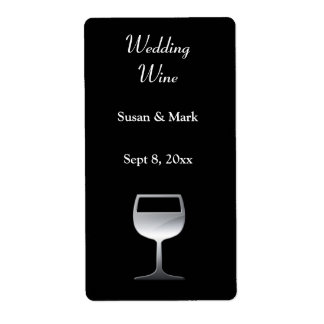 Etiqueta de vino plateado boda