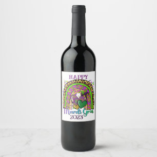 Etiqueta de vino Rainbow Mardi Gras