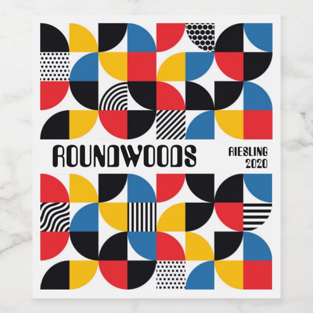 Etiqueta de vino retro abstracta (Etiqueta única)