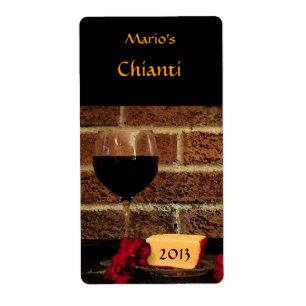 Etiqueta de vino rojo