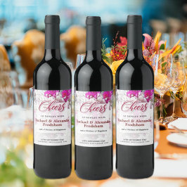Etiqueta de vino rojo blanco y rosa