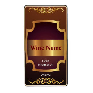 Etiqueta de vino rojo de la plataforma superior