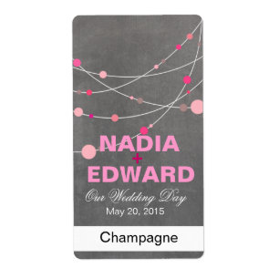 Etiqueta de vino rosa Strands de diseño