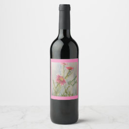 Etiqueta de vino rosado Daises