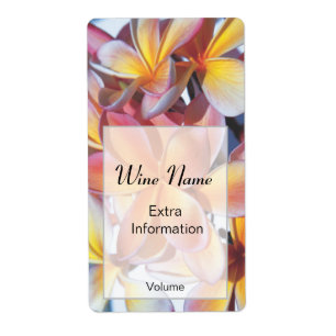 Etiqueta de vino rosado frangipani