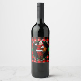 Etiqueta de vino Santa Hello de Buffalo Plaid