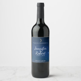 Etiqueta de vino Starry Night Boda
