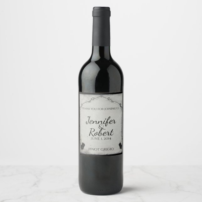 Etiqueta de vino trellis de Rosa negro gótico (Anverso)