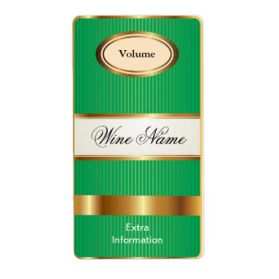 Etiqueta de vino verde de la plataforma superior
