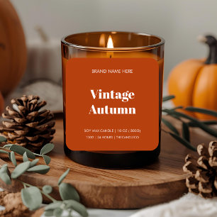 Etiqueta de Vintage de Velas de Otoño   Caída mini