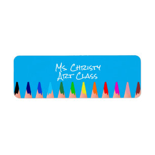 Etiqueta De vuelta a la escuela con lápices de colores