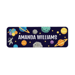 Etiqueta De vuelta a la escuela Personalizado Planetas Espa