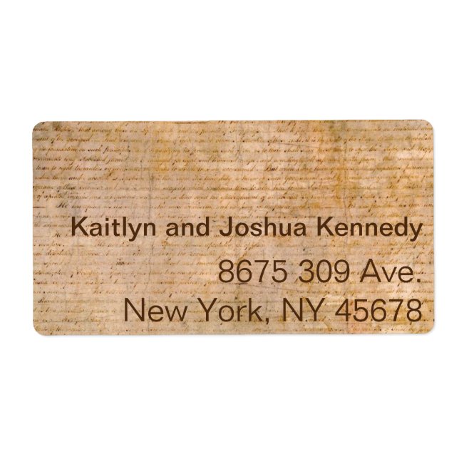 Etiqueta Declaración de Independencia 📜 Parchmen Histórico (Frente)