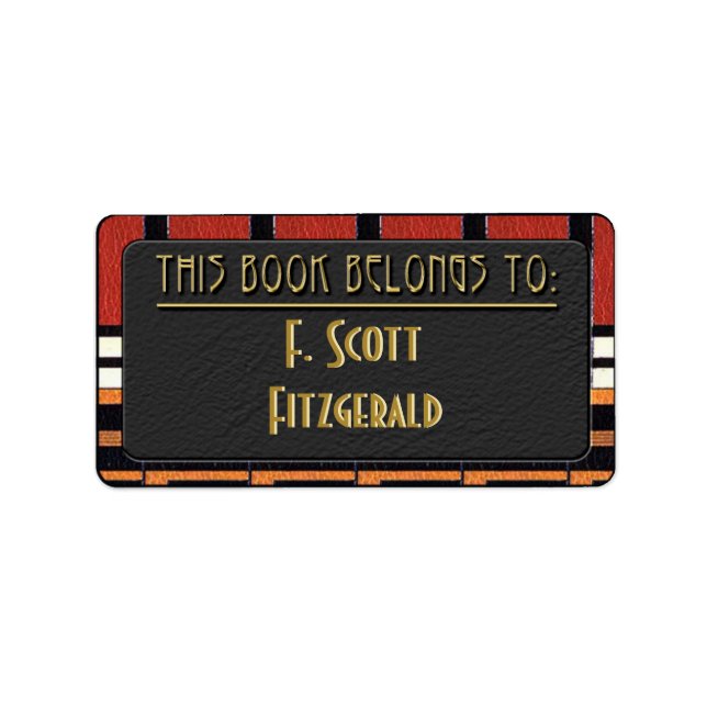 Etiqueta Deco de cuero (Bookplate personalizado) (Frente)