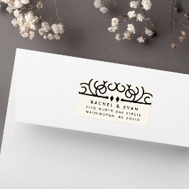 Etiqueta Deco Flourish Dirección de devolución sobredimensi