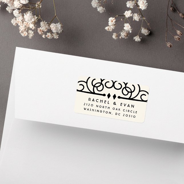 Etiqueta Deco Flourish Dirección de devolución sobredimensi (Subido por el creador)