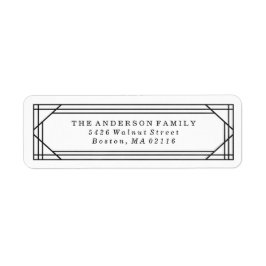 Etiqueta Deco moderno de arte negro y blanco | Vacaciones