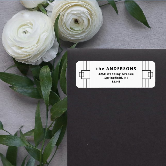 Etiqueta Deco moderno | Elegante negro y blanco (Subido por el creador)