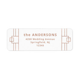 Etiqueta Deco moderno | Faux Rosa Gold y White