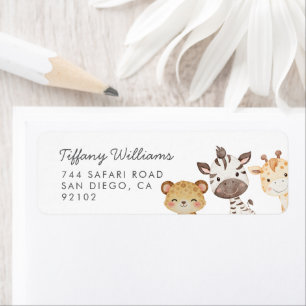 Etiqueta Decoración de Baby Shower de Animal Safari Wild On