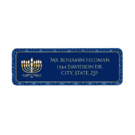 Etiqueta Decoración Menorah dorada
