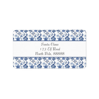 Etiqueta Decoración navidad en el personalizable Azul Delft