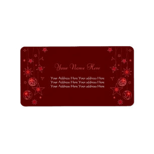 Etiqueta Decoraciones rojas elegantes de lujo del navidad