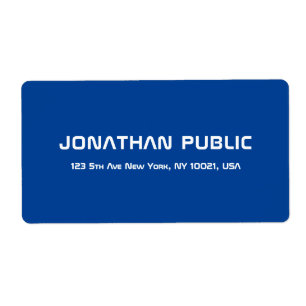 Etiqueta Deep Blue Personalized Modern Simple Template