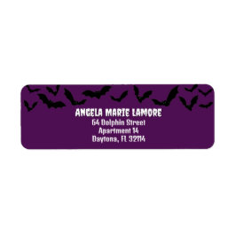 Etiqueta Deep Purple Bat Halloween temática Spooky
