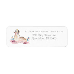 Etiqueta Deer Fawntastic Es una dirección Baby Shower Chica