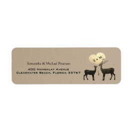 Etiqueta Deer Love Woodland Deer Boda Personalizado