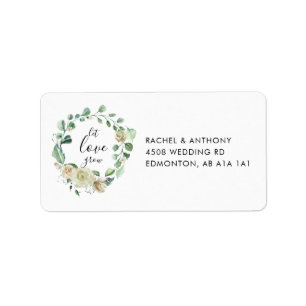 Etiqueta Dejemos que el amor crezca Personalizado Boda flor
