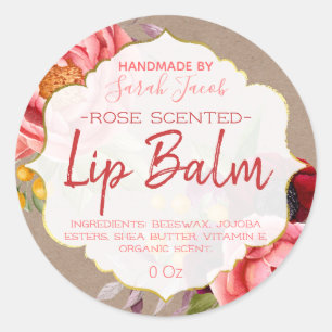 Etiqueta del balde de la leva floral de Kraft en e