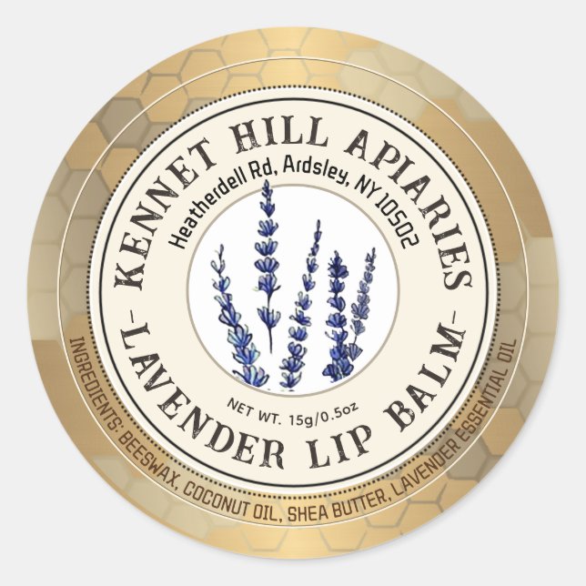 Etiqueta del balde de la lupa de honeycomb y Laven (Anverso)