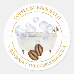 Etiqueta del baño de burbujas de café