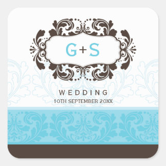 ETIQUETA DEL BODA SQUARE: lujo 1 A