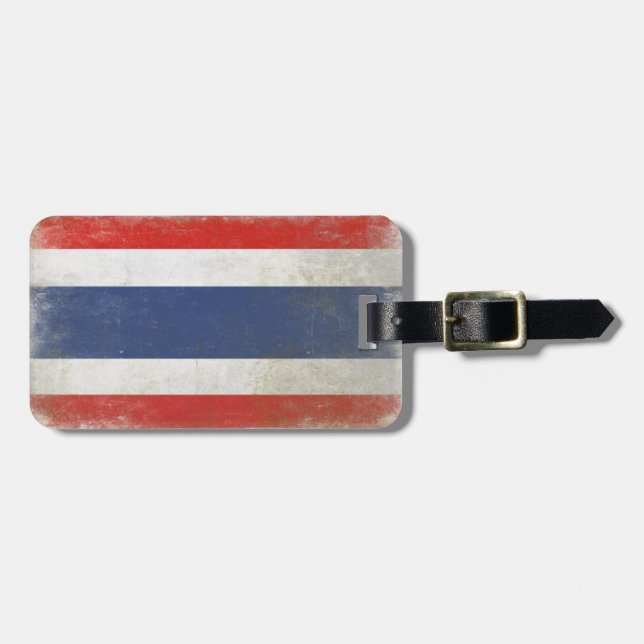 Etiqueta del bolso con la bandera apenada de (Frente Horizontal)