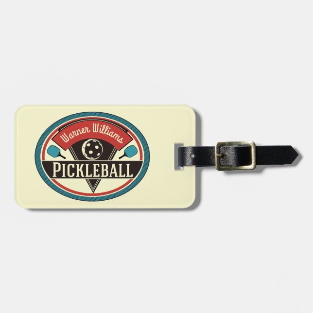 Etiqueta del bolso del engranaje de Pickleball - (Frente Horizontal)