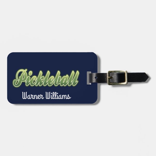 Etiqueta del bolso del engranaje de Pickleball (Frente Horizontal)
