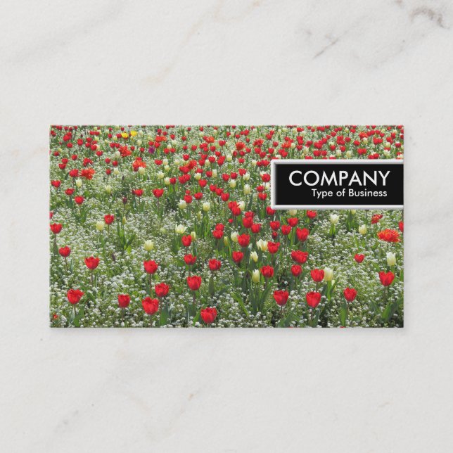 Etiqueta del borde - Cama de tulipanes (Anverso)