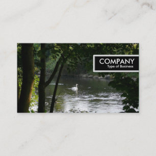 Etiqueta del borde - Cisne sobre el río