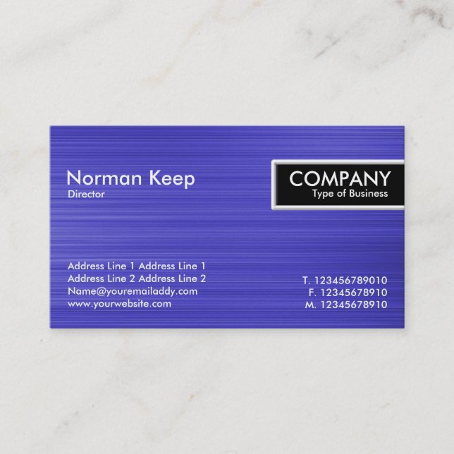 Etiqueta del borde - textura azul cepillada (Anverso)