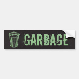 Etiqueta del bote de basura de la basura del