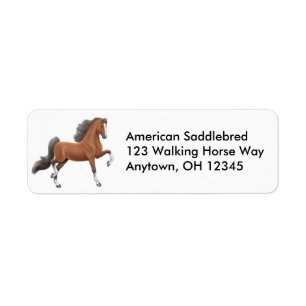 Etiqueta del caballo de Gaited de la bahía