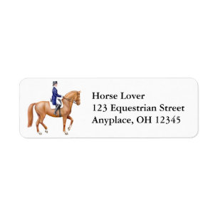 Etiqueta del caballo del Dressage