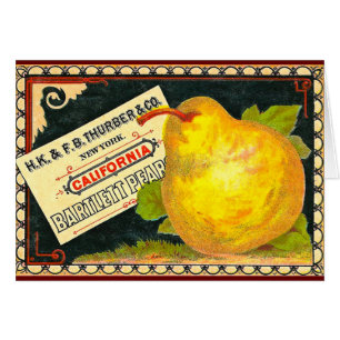 Etiqueta del cajón del vintage de las peras de