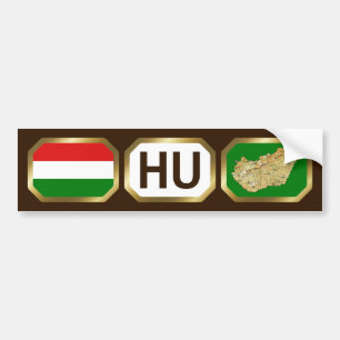 Etiqueta del código de la bandera de Hungría pegat